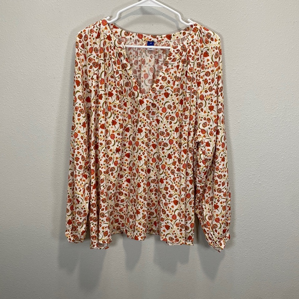 Old navy floral‎ plus blouse cottage
